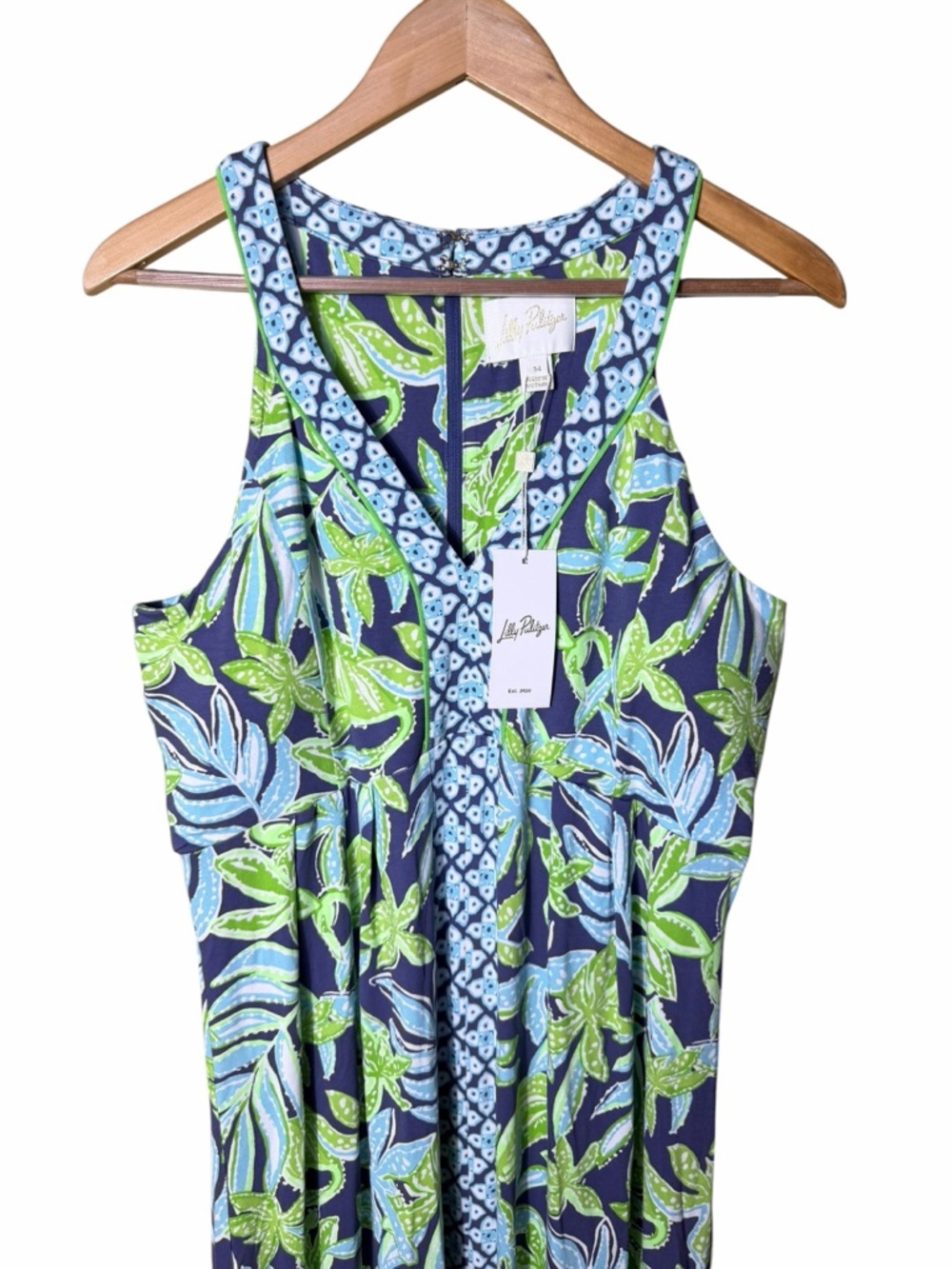 NEW Lilly Pulitzer Carmilla Maxi Dress in Sapphire Pool Tropical Tango Size 14 - Picture 4 of 10